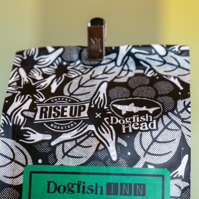 Rise Up coffee roasters x Dogfish Head basecamp blend.