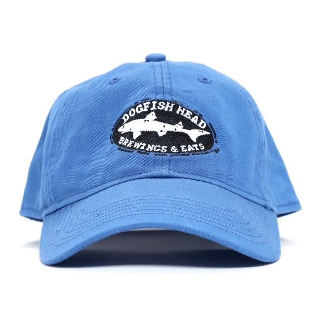 The L2 Brands Brewings and Eats Hat and Tee Pair includes a blue cap with an oval patch reading "Dogfish Head Brewing and Eats" featuring a white dogfish shape—perfect for pairing with your favorite tee.