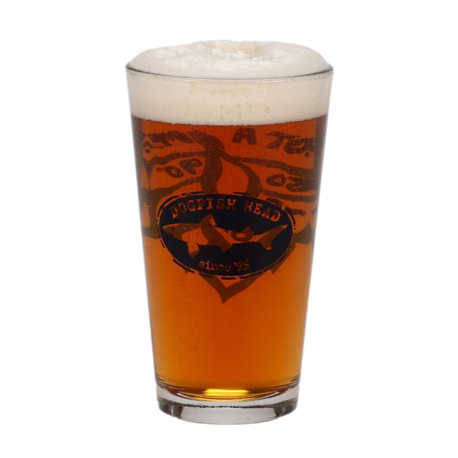 A Got A Minute? Pint Glass from Grandstand Glassware & Apparel, filled with amber beer and a thick, foamy head. Featuring the product logo, it’s a great choice for fans of the Minute Series.