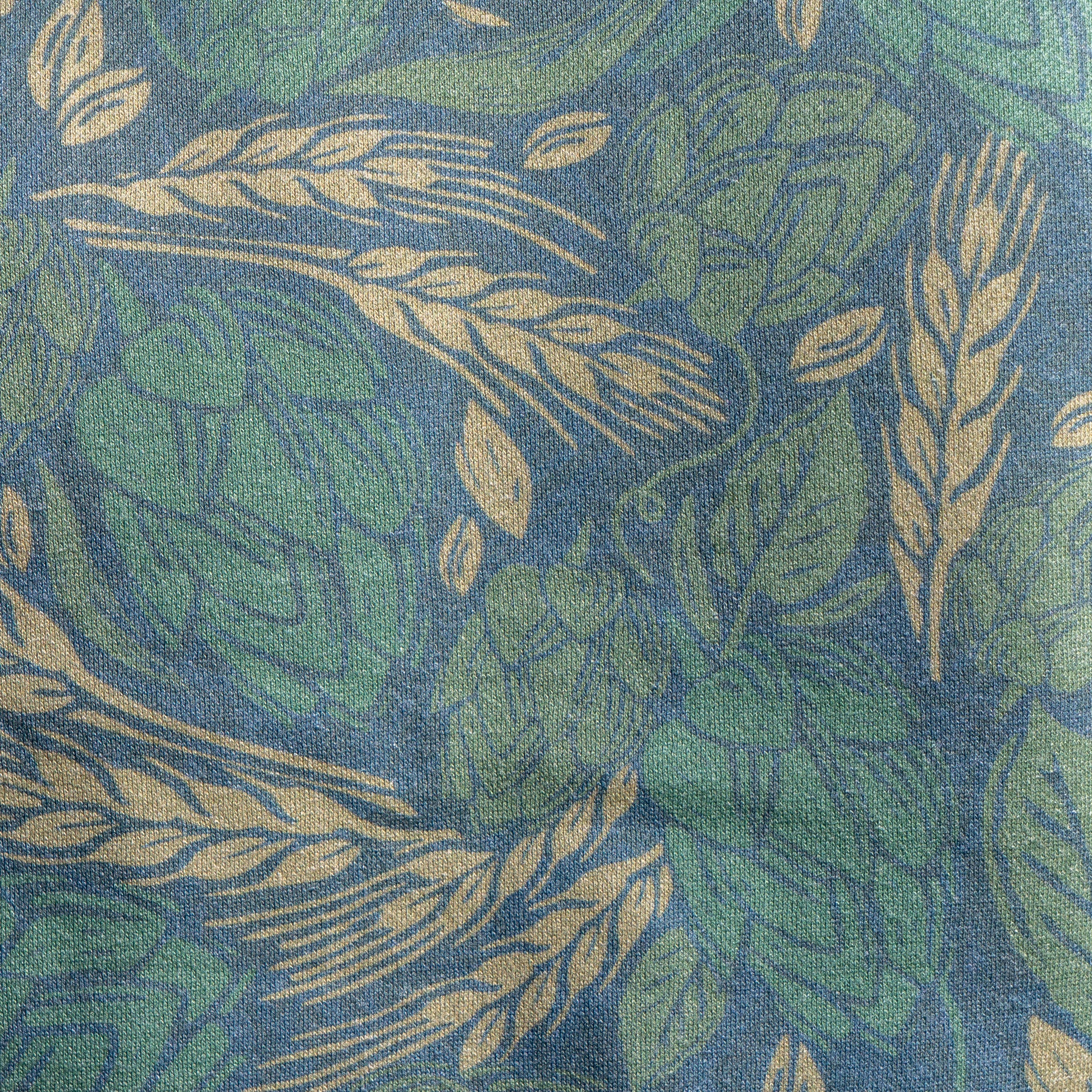 Close up of the camo print on the hoodie.