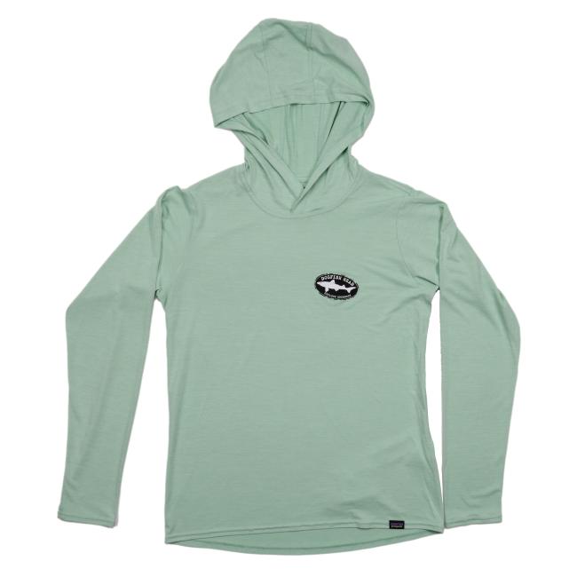 The Patagonia W Teal Long Sleeve Daily Hoody for women is a performance-ready, light teal hoody featuring the iconic Patagonia brand—ideal for your active wardrobe.