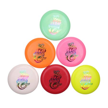 Assorted solid colored putter disc featuring Dogfish Head mermaid artwork. 