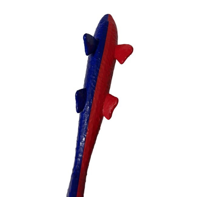 Image showing where handle changes from red to blue.