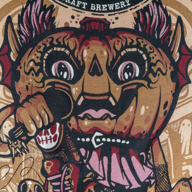 Closeup of pumpkin artwork.