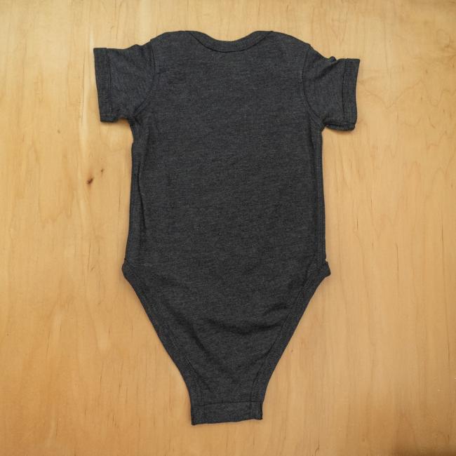 Back of onesie, which is solid black.